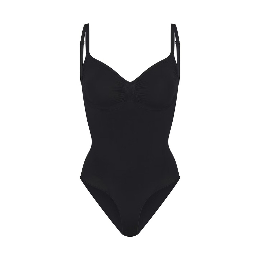 New SKIMS Sculpting Bodysuit Brief With Snaps Size 4X / 5X Onyx Black $62